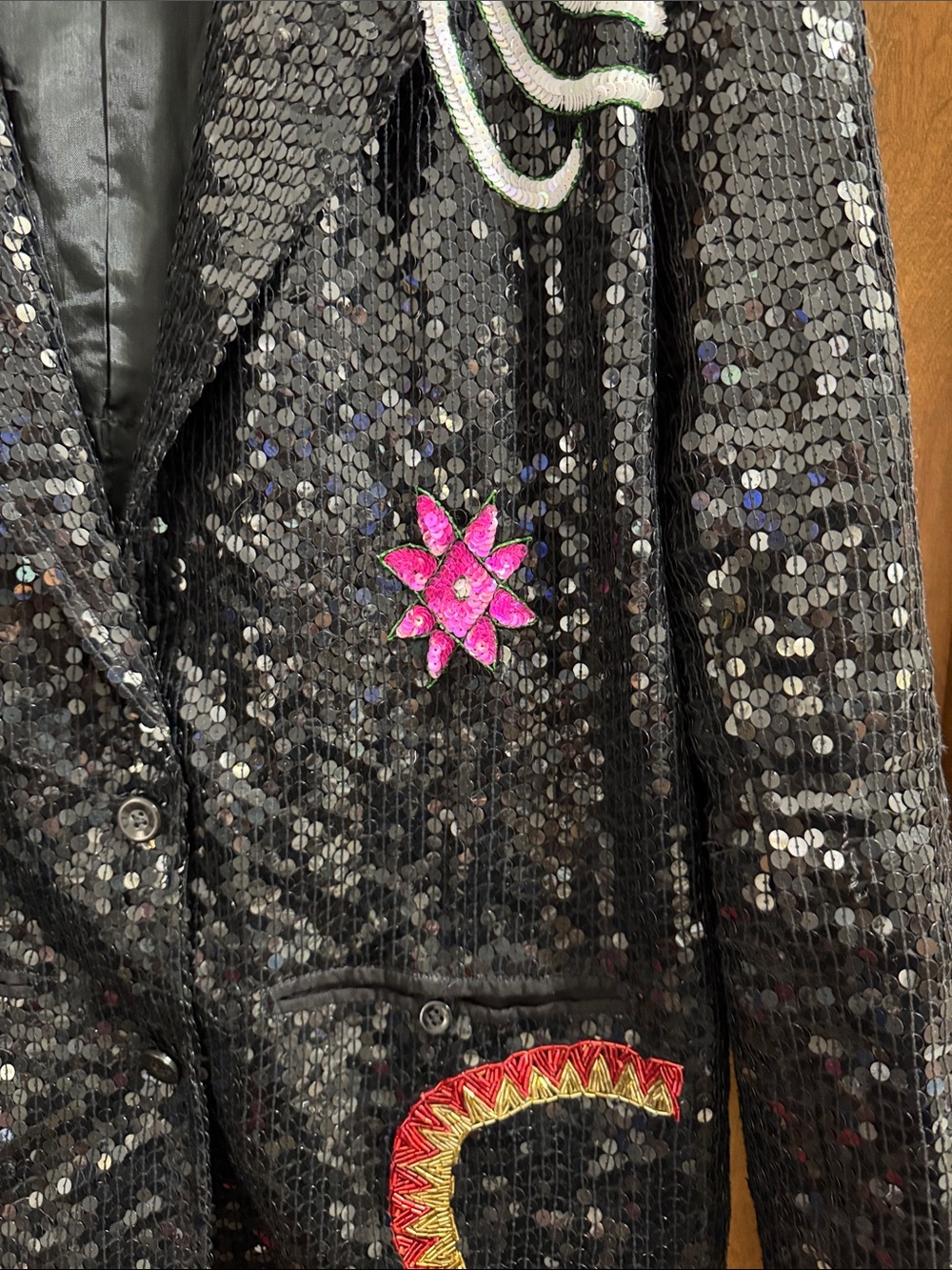 Vintage Sandy Starkman Fully Sequin Blazer Abstract Art - Picture 4 of 12